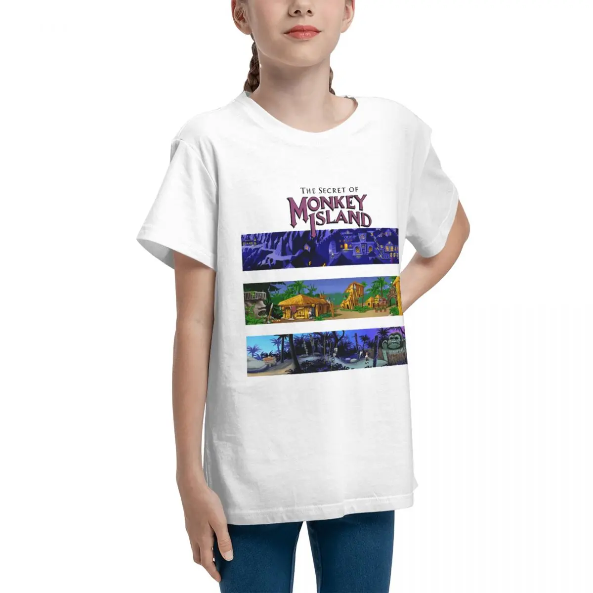 The Secret Of Monkey Island Backgrounds Classic T Adolescents Basic Short Sleeve T-Shirt Round neck Tshirt Novelty  Top quality