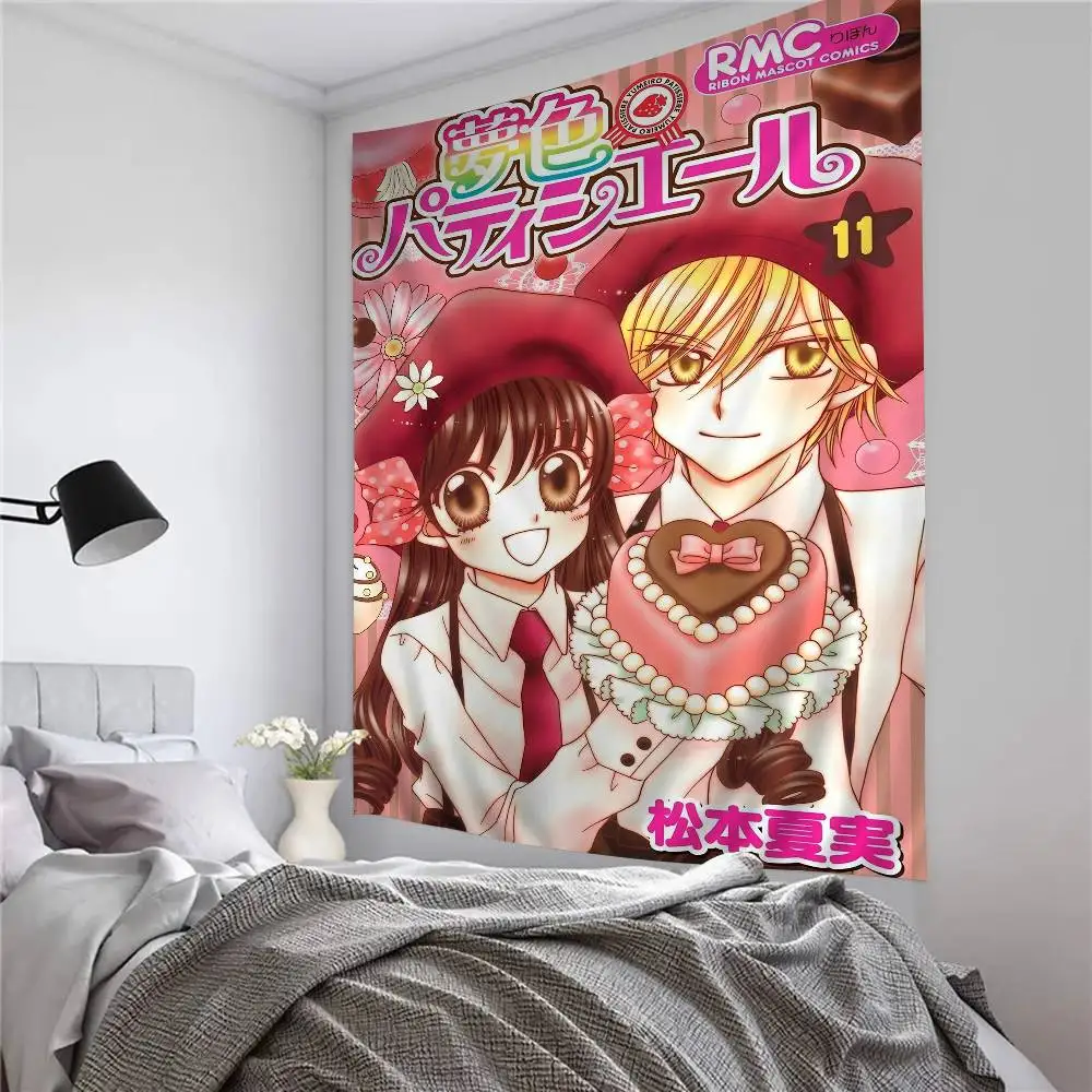 Vintage Anime Yumeiro P-patissiere Printed Large Wall Tapestry Wall Hanging Decoration Household Decor Blanket