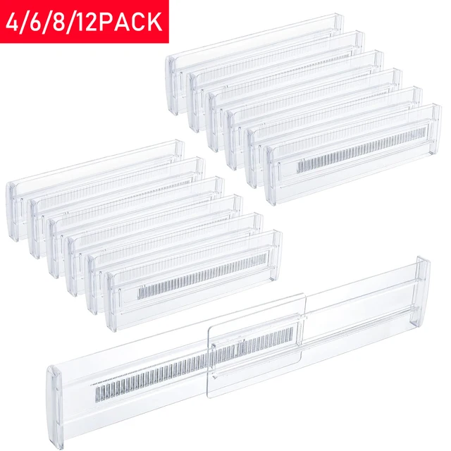 4/6/8/12 Pack Expandable Drawer Dividers, Dividers for Kitchen Utensils, Bedroom Clothes, Organization and Storage