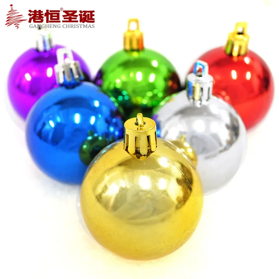 Christmas tree decoration ball 4cm-10cm electroplating bright Christmas ball six color ball Christmas decorations