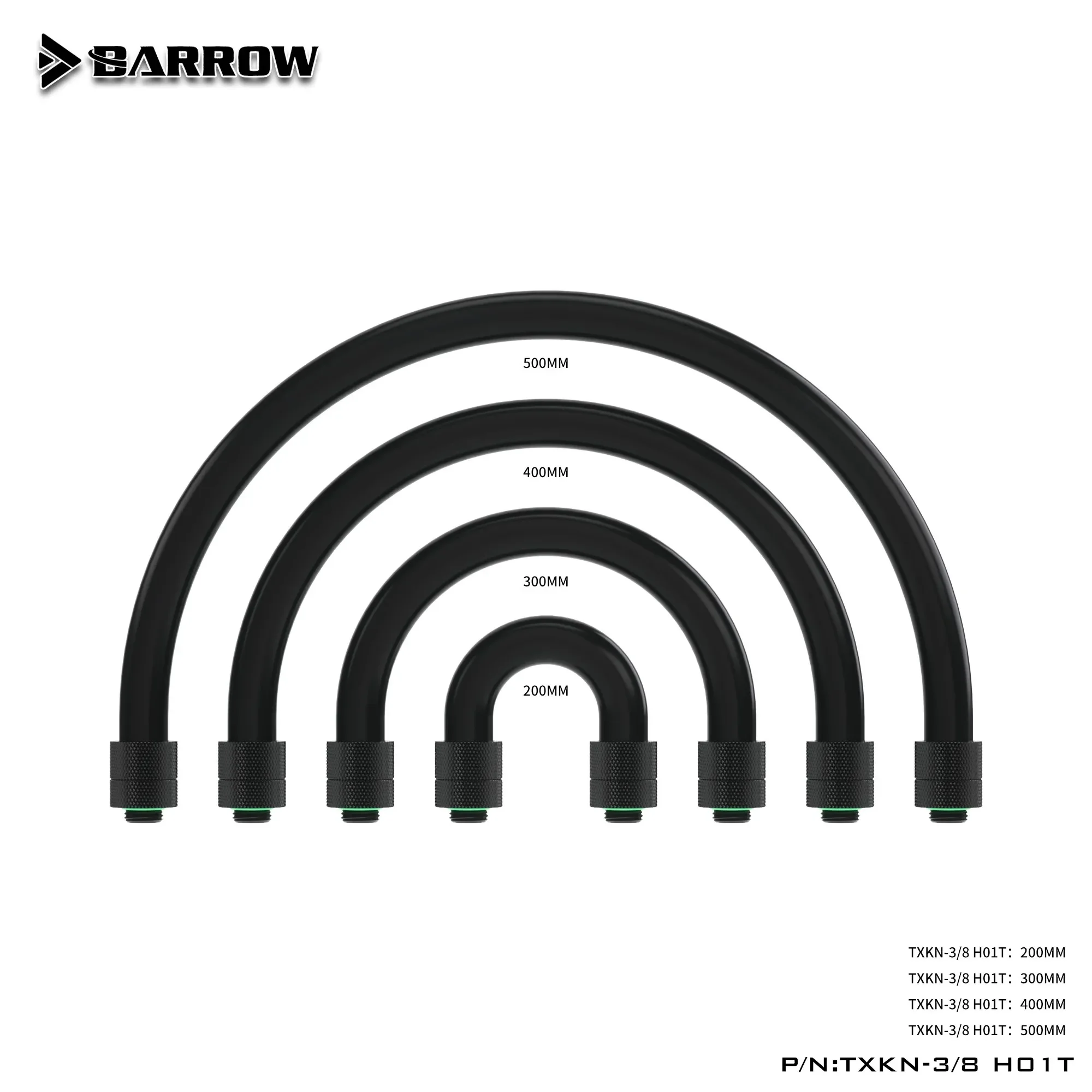 Barrow Soft tube Compression Hose All-in-one TXKN-3/8 H01T 200/300/400/500mm Soft tube Water cooling PC Building Connector