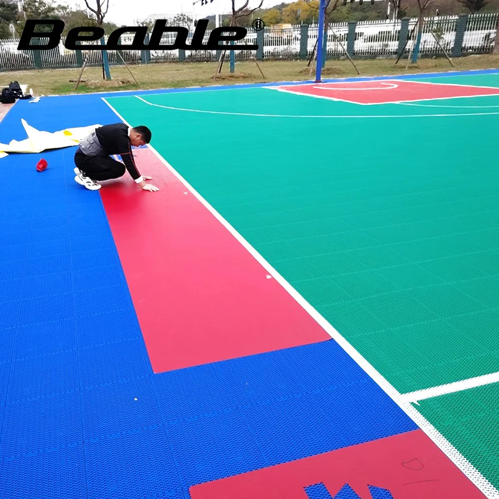 Beable 야외 연동 멀티 스포츠 코트 바닥 농구 PP, 가정용 스포츠 타일 공급 업체