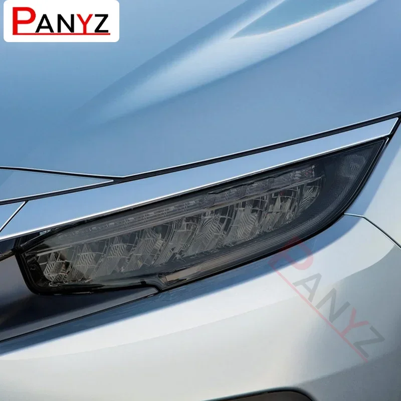 

Car Headlight Protective Film Smoked Black Tint Wrap Vinyl Transparent TPU Sticker For Honda Civic 10 Gen 2015-2021 Hatchback