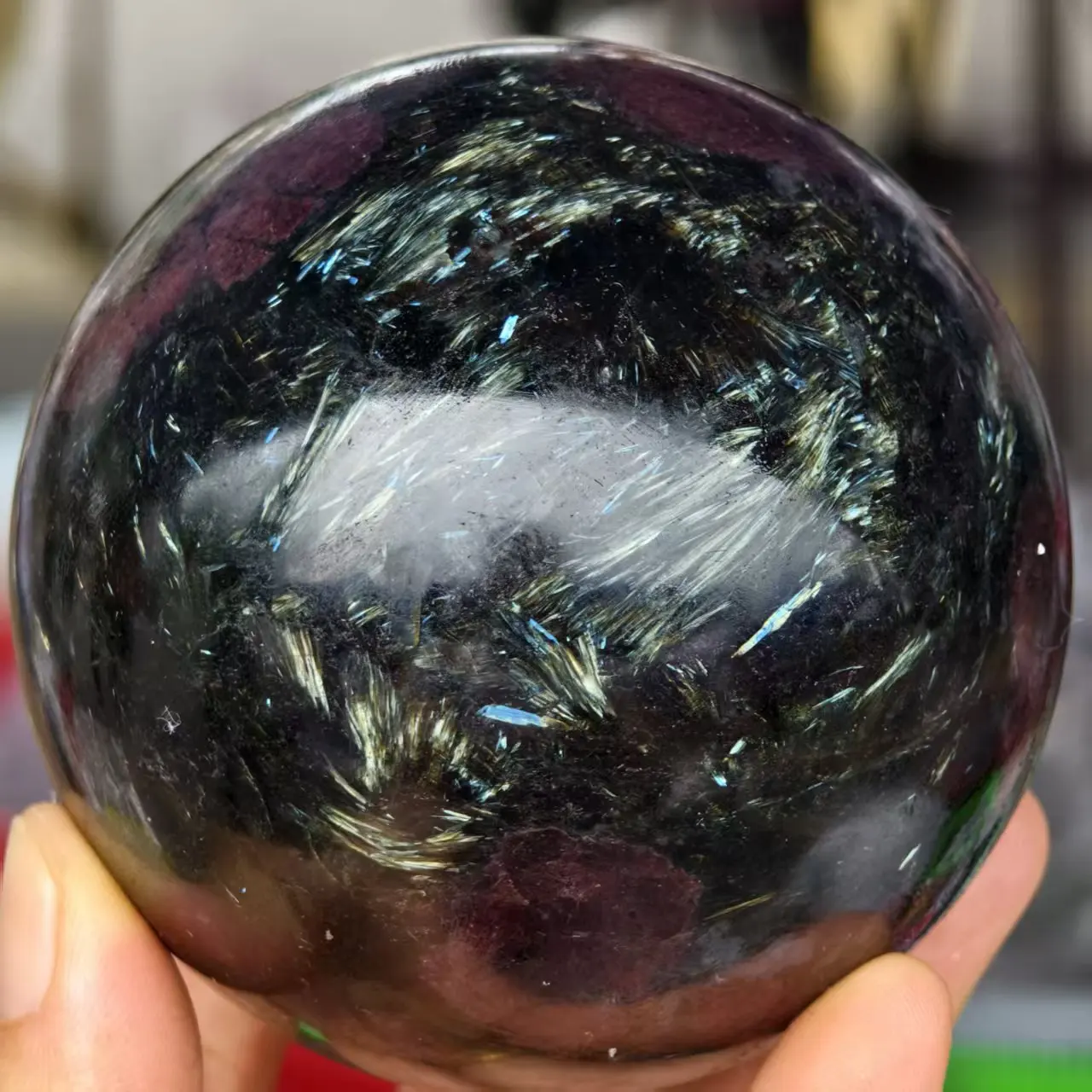 Natural Garnet Ball Crystal Firework Stone Ball Restoration