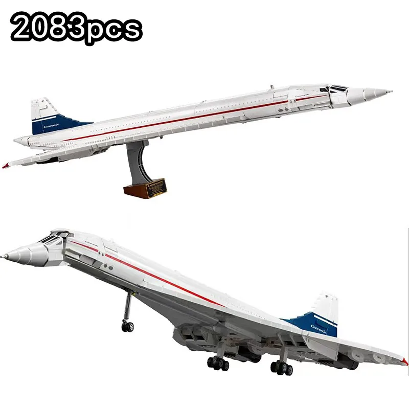 2083PCS Airbus Concorde Building Kit World’s first supersonic Airliner Aviation Space 10318 Shuttle Blocks Brick Toys Kids Gifts