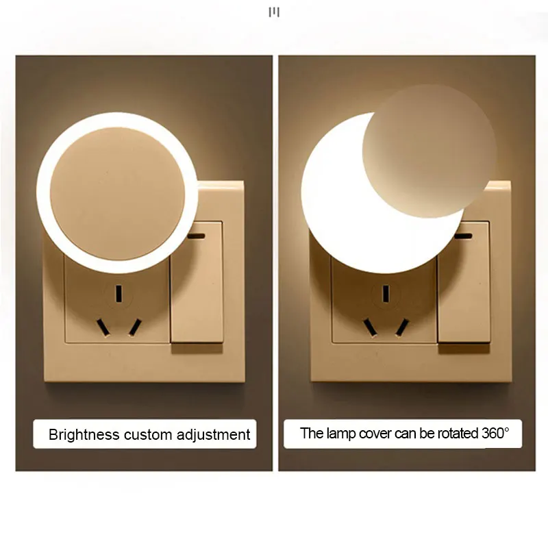 미니 EU 플러그 조명 제어 센서, 에너지 절약 디밍 야간 램프, 무선 LED 야간 조명, 침실 복도 복도 캐비닛