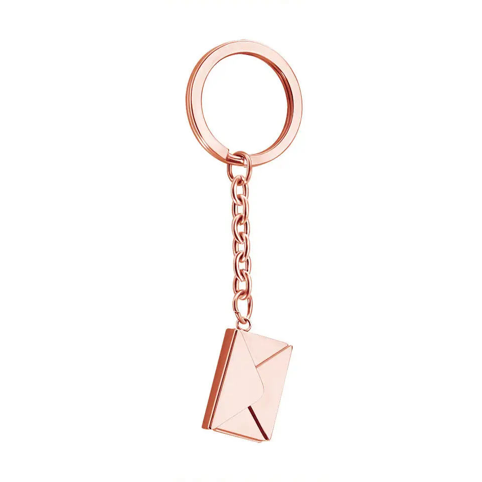 

Fashion Handmade Jewelry Stainless Steel Keyring Valentine's Day Gift Love Envelope Couple Keychain
