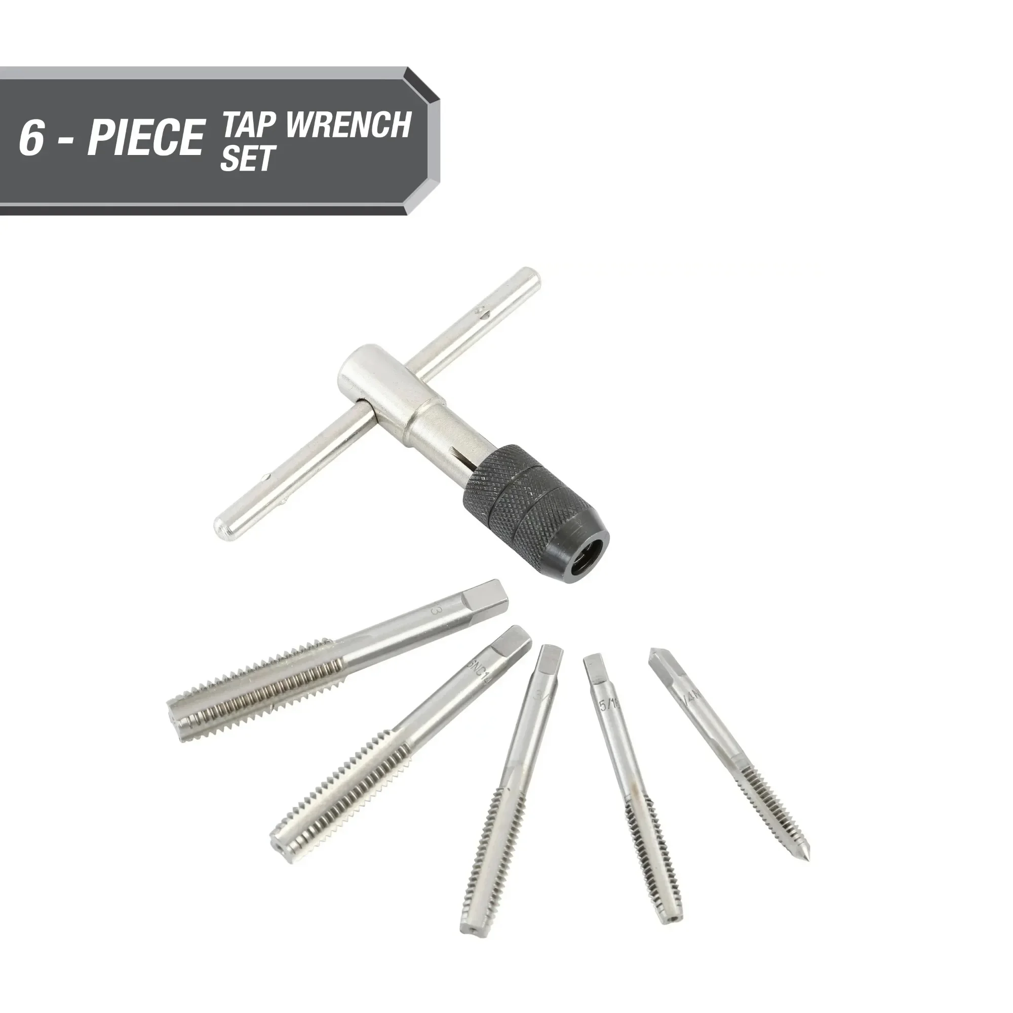 

6-Piece Adjustable Tap Wrench Set with Tungsten Steel Construction