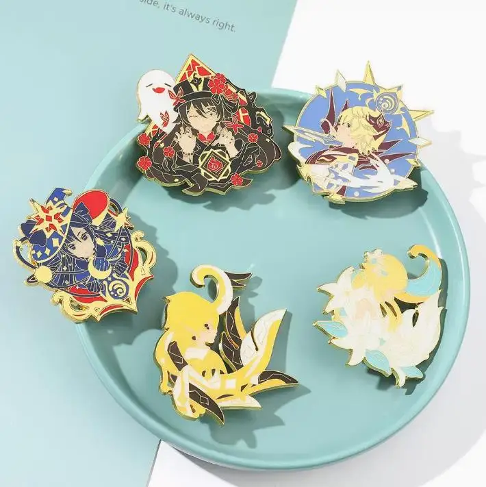 شارة دبوس معدني عالي الجودة فنغ يوان عشرة آلاف بروش شارة قلادة أنيمي