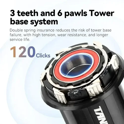 Imagen 2 del producto Buje de Bicicleta TANKE MTB 120 Click Hub, 6 Rodamientos, Delantero y Trasero, 32/36 Agujeros, Freno de Disco QR, Cubo de Bicicleta Silencioso, 6 Trinquetes, TH390