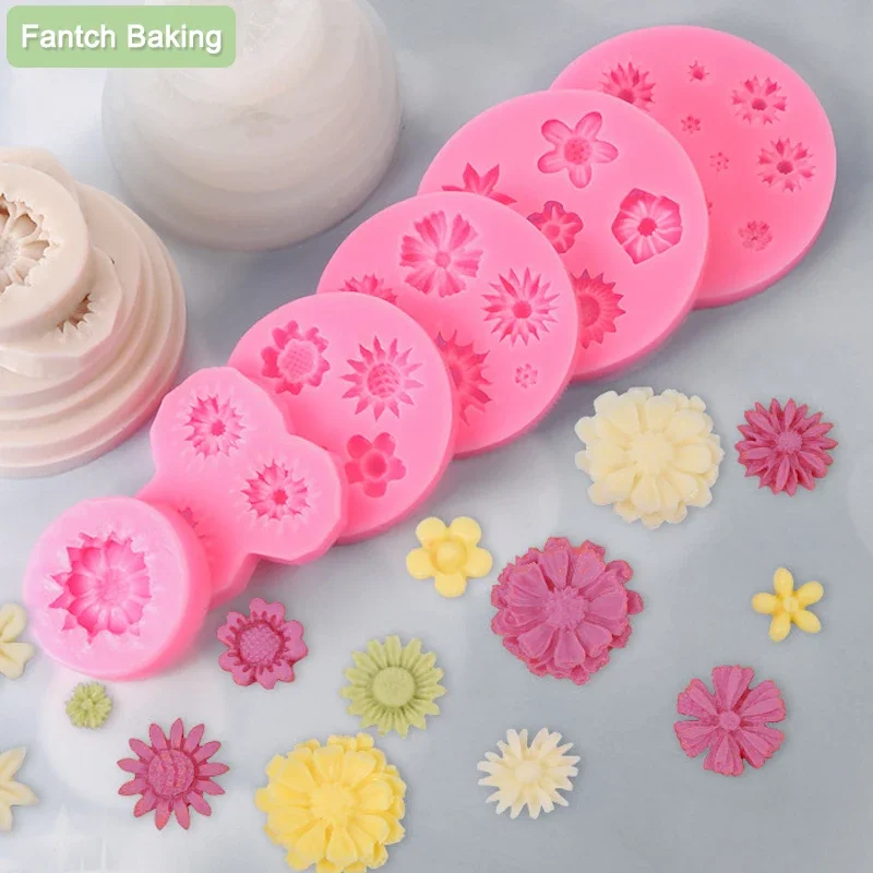 

Chocolate Mold Baking Set Resin Art Clay DIY Flower Silicone Mold Fondant Cake Decorating Tools Cupcake Jelly Candy Mold