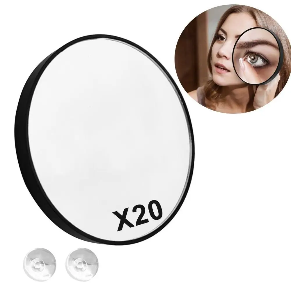 White 20X Magnifying Mirror Black Two Suction Cups Beauty Acne Pores Makeup Tool