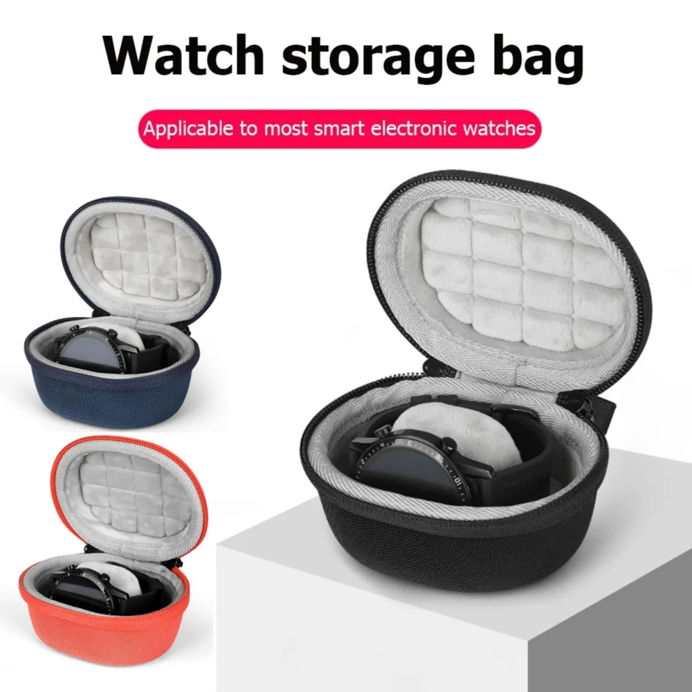 Hard Carrying Case EVA Hard Shell Travel Storage Bag Shockproof Watch Travel Case for Huawei Watch Fit 2 for Haylou RS4 Plus/GST