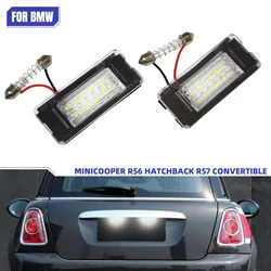 For Mini Cooper R56 R57 R58 R59 R50 R52 R53 LED License Plate Light 2PCS White Car Number Lamp Error Free OEM#:51132756227