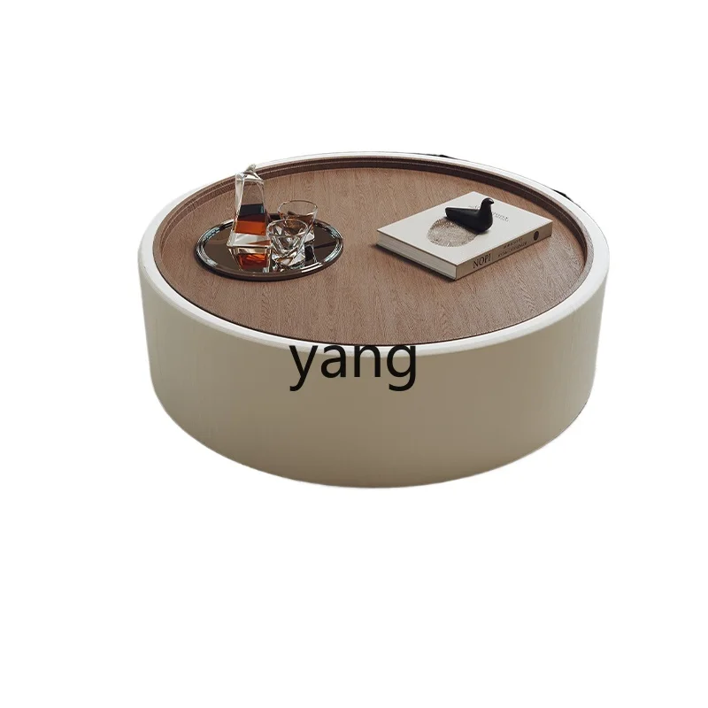 

LH round coffee table living room household small apartment light luxury high-end cream style coffee table