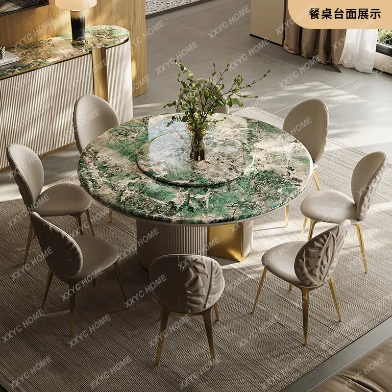 Jlight luxury dining table and chairs negotiation table marble luxury stone square round dining table