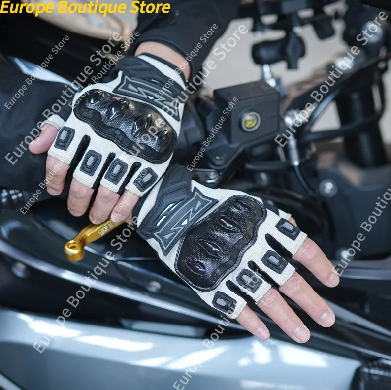 Motorbike Bicycle Riding Half Finger Motorcycle Gloves Summer Breathable Shockproof Anti Slip For Men Women Protective view 5