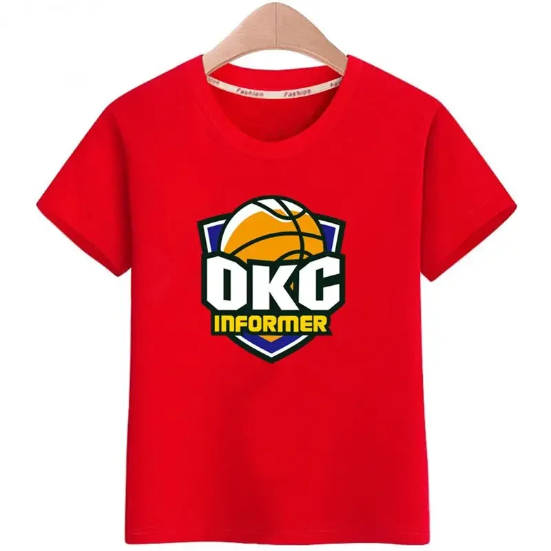 Sports Basketball Peripherals Short Sleeved Trendy T-shirt for Children Cotton T-shirts for Boys and Girls 3T-14T Top T-shirt