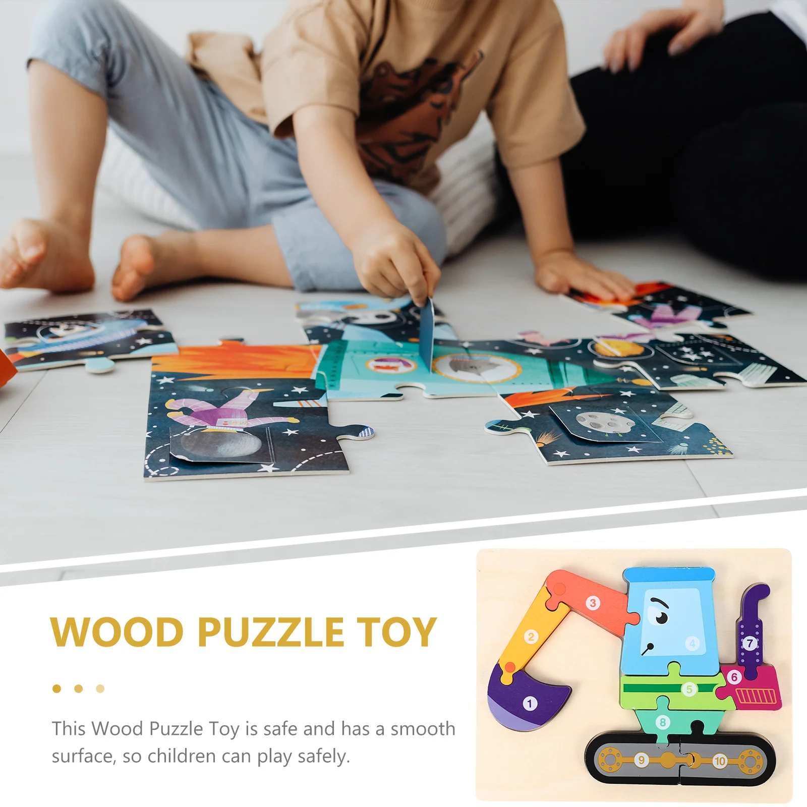 

1 set 1 Set Kids Cartoon Wood Puzzle Educational Cognitive Puzzles Colored Learning Playthings Fun Toddler Brain Game Portable