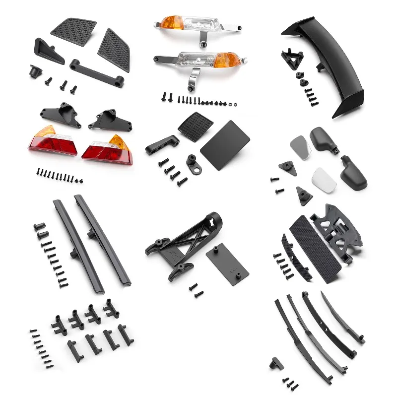 For RLAARLO 1/7 Mitsubishi EVO Rally Slevo-07 Body Shell & Exterior Parts, Scale Rear Wing Light Set Interior Trim Upgrade Kit