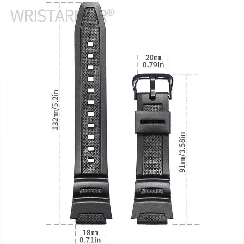 18mm Watch Accessories Nylon Leather Strap For Casio AQ-S810W MRW-200H SGW-400H W-800H AE-1000W W215 Band  Resin Rubber Bracelet