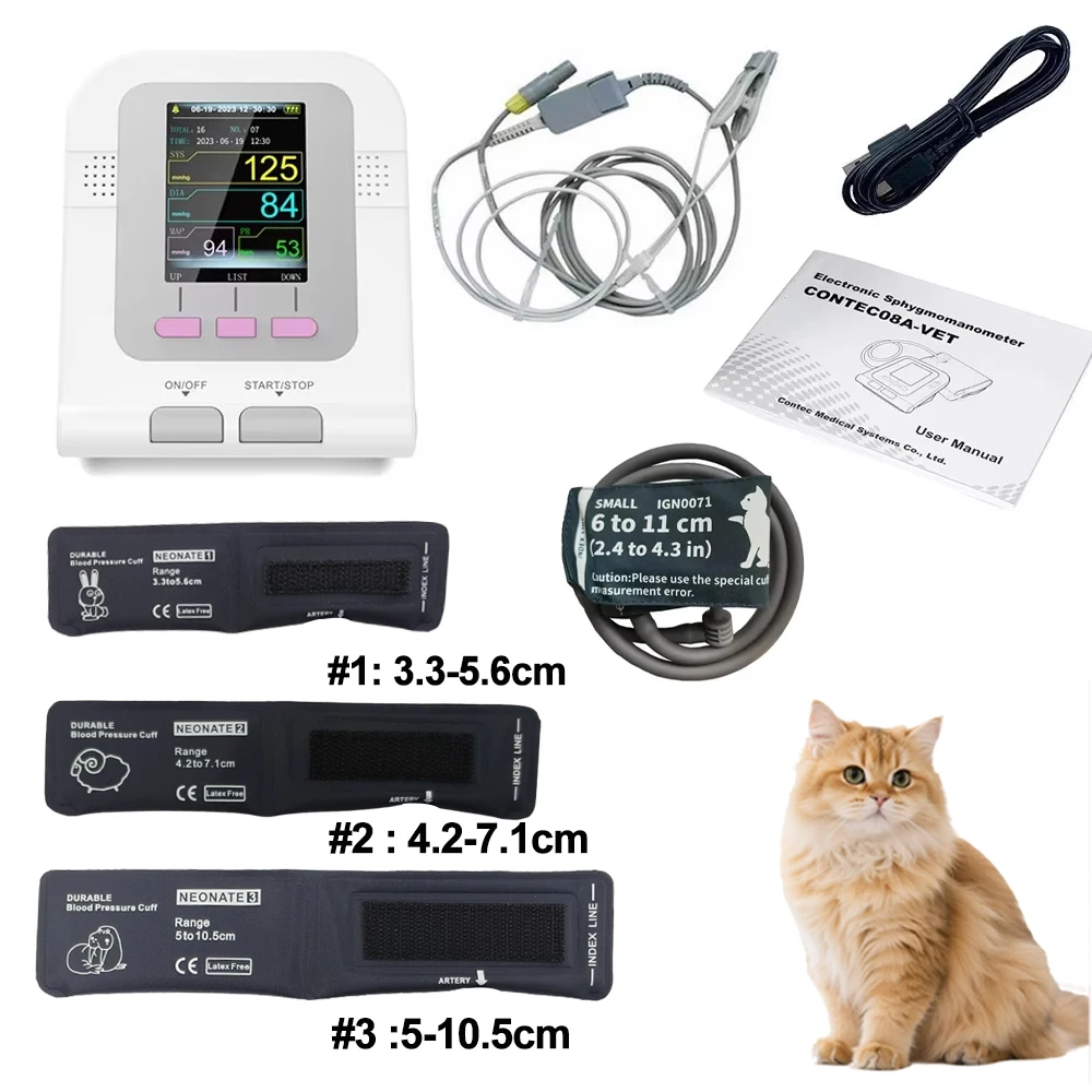 Contec08a Dierenarts Gebruik Elektronische Sfygmomanometer Digitale Bloeddruk Veterinaire Dierenarts Gebruik Monitor Hond Kat Paard Etc