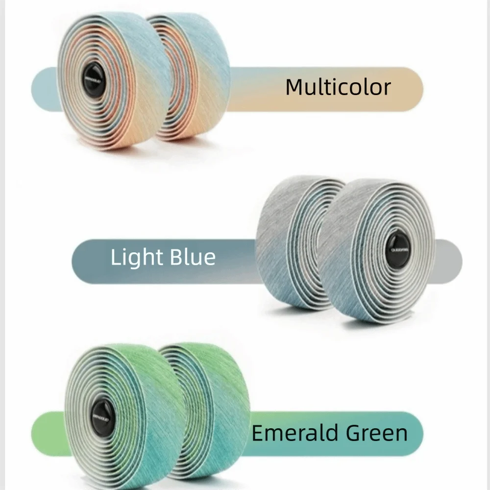 Gradient Color Road Bike Handlebar Tape Non-Slip Grip Wear Resistant Bicycle Handlebar Tape Anti-Vibration Absorbent Breathable