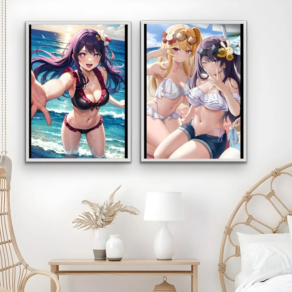 O-Oshi no Ko Anime sexy Poster Sticky Wall Art Printing Waterproof Home Living Bed Room Bar Aesthetic Decor