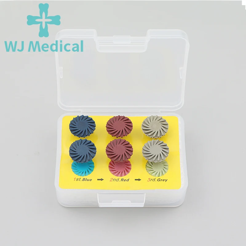 

6pcs / Set Résine Composite Polishing Diamond System Dental Caoutchouc Polisseur RA Disc Kit 14mm Roue Spirale Flex Burs Outil