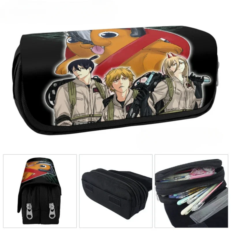 Anime Chainsaw Man Pencil Case Denji Pochita Power Makima studenti stazionaria Box Pencil Bag Make Up Pouch materiale scolastico regalo