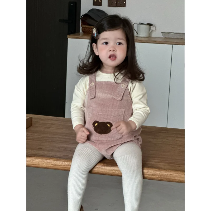 

9.29New Arrival Children Clothing2025Autumn Baby Clothes Girls Long SleevesTSuspender Pants Suit