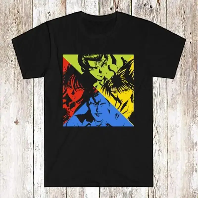 Yu Yu Hakusho Ghost Files Retro Cartoon Series Men s Black T Shirt Size S 5XL