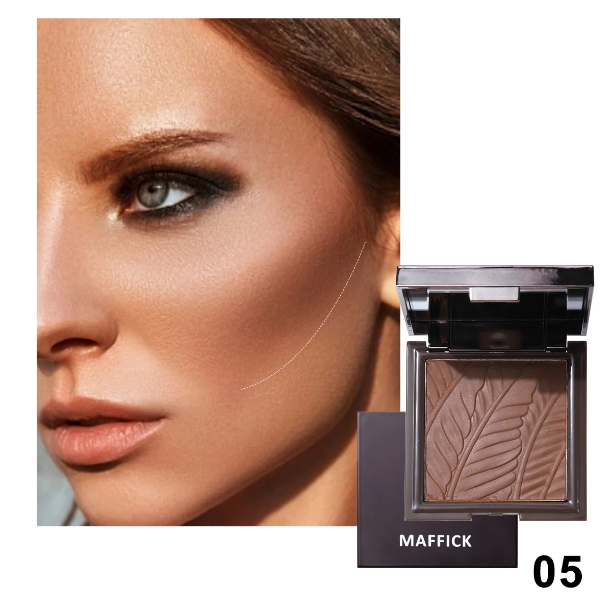 Matte Chocolate Brown Shade Concealer Contouring Powder Press  three-dimensional