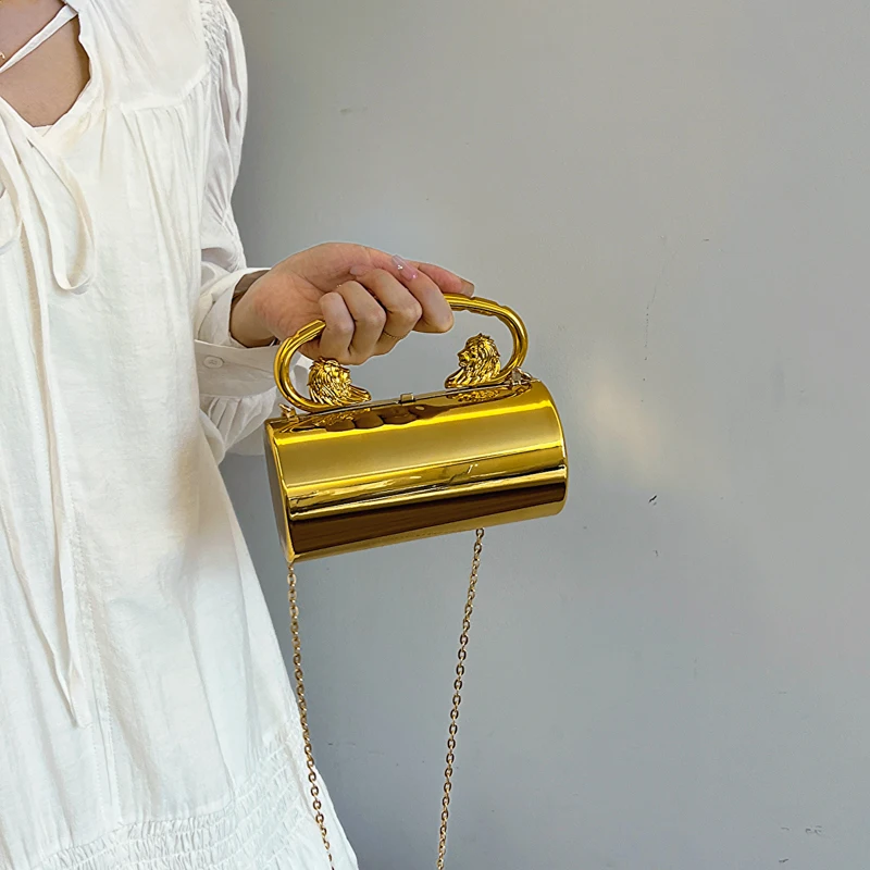 

Acrylic Clutch Purse Cylinder Women Shoulder Bag with Chain Crossbody Bag Hobo Bag for Wedding Prom Party