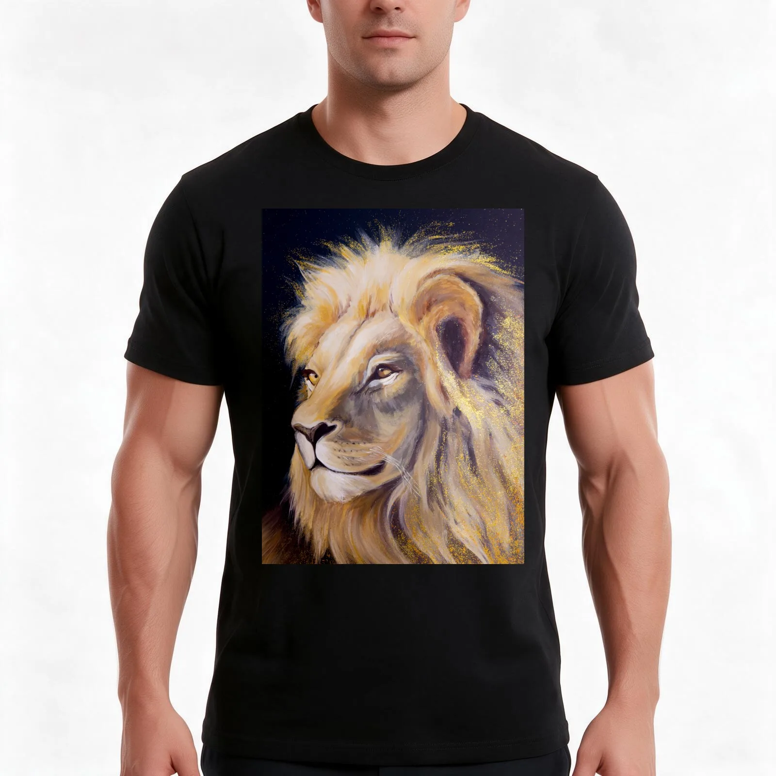 Lion. Glimpse of a Bold Tomorrow T-Shirt, Summer Casual Cotton Tee, Oversized Streetwear Tops, Vintage Graphic Print