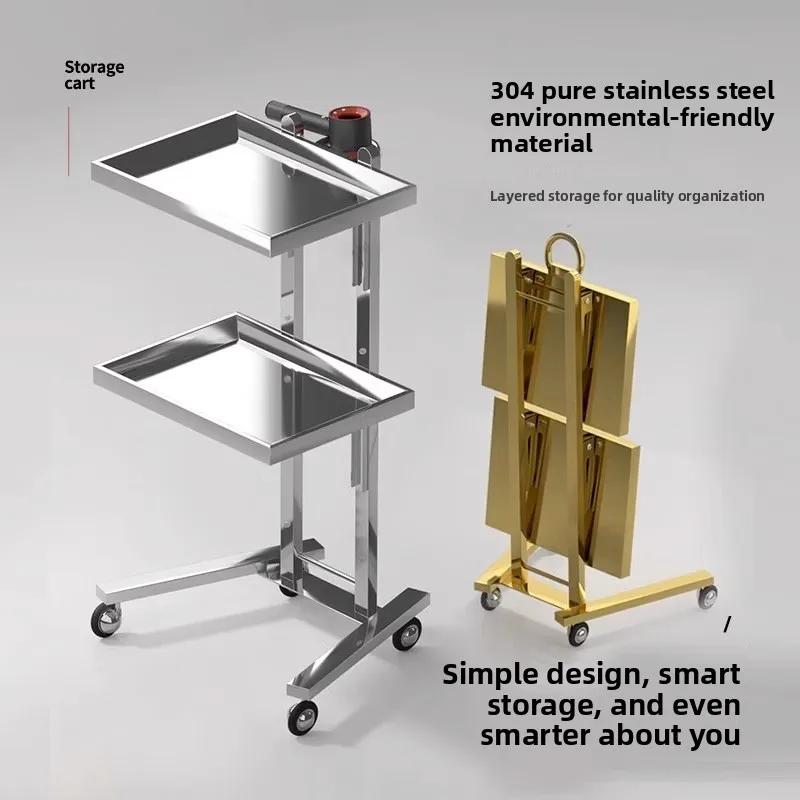 Barber shop bar cart trolley hair salon tool cart, barber shop hair cutting folding special perm and dyeing cart