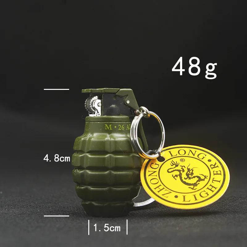 Mini Grenade Model Inflatable Lighter Metal Butane Gas Grinding Wheel Open Flame Lighter Cigarette Accessories Smoking Gift