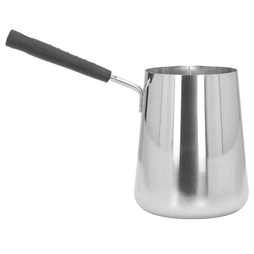 Classics Turkish 1000ml Capacity Butter Warmer With Spout Long Handle Melting Pot Stainless Steel Coffee Warmer Coffee Making view 5