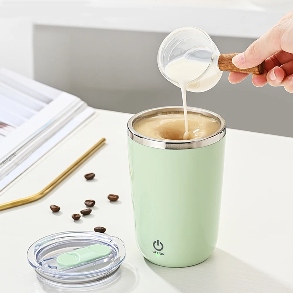 Taza mezcladora eléctrica para proteína en polvo, leche, café, taza mezcladora, Mini USB portátil, recargable, mezclador magnético giratorio automático