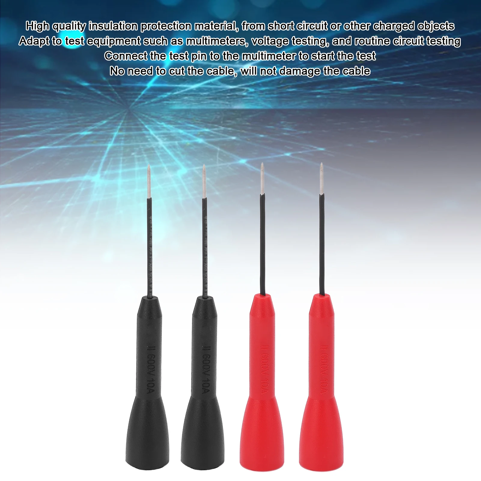 Test Probe J.30038 Multimeter Test Needle Insulation Test Pin for Multimeter Voltage Testing Routine Circuit Testing Test Hook