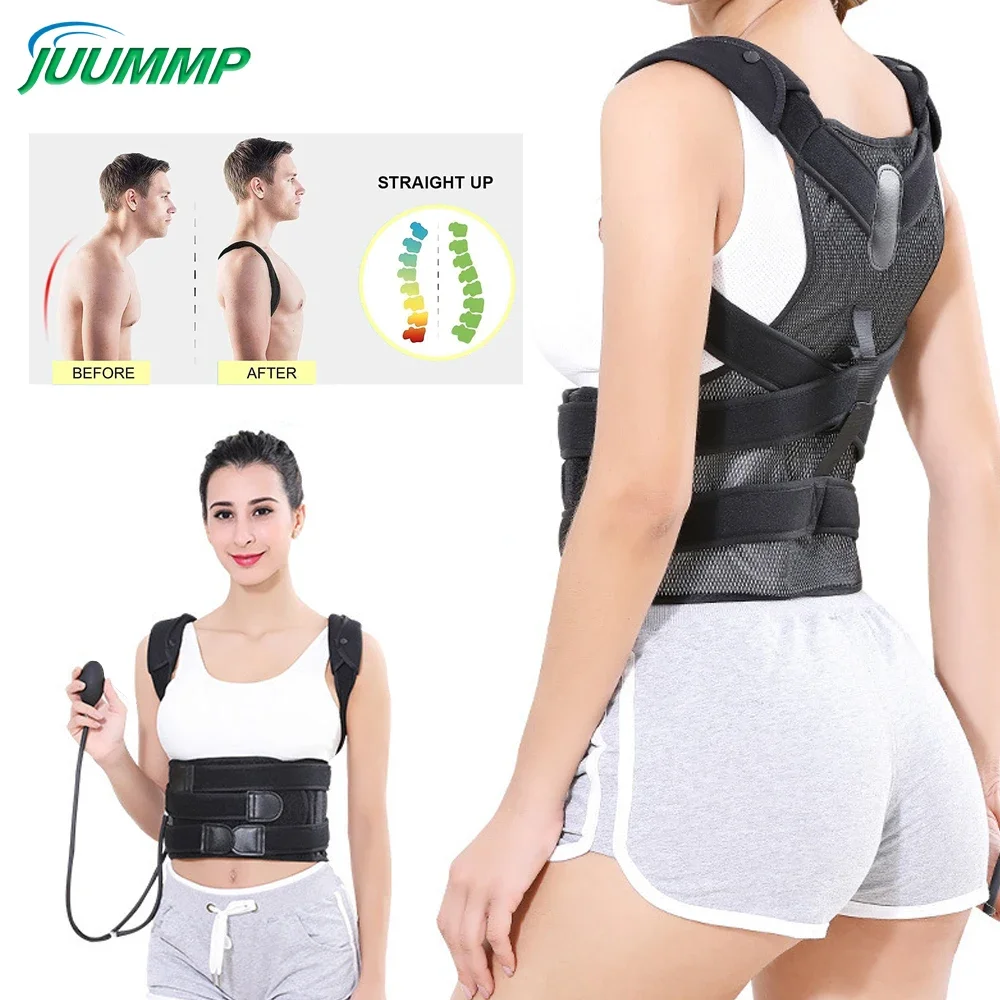 

Inflatable Back Support Belt, Shoulder Posture Corrector Orthopedic Corset Back Support Belt For Kids Adult Spine Correction