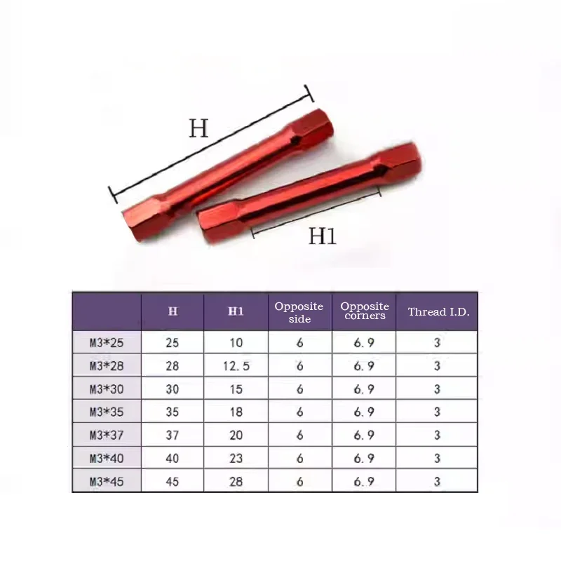 1Pcs M3 Anodized Aluminum Alloy Spacer Standoff Colourful Standoffs Double Hex Head Spacer Standoff Pillars Column