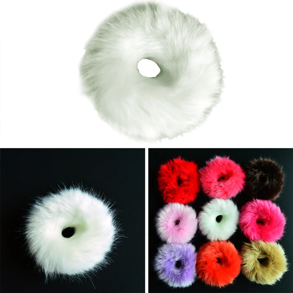 

10 Pcs Hair Rope Women's Ribbons Fur Scrunchies Fuzzy Ponytail Holders Accessories