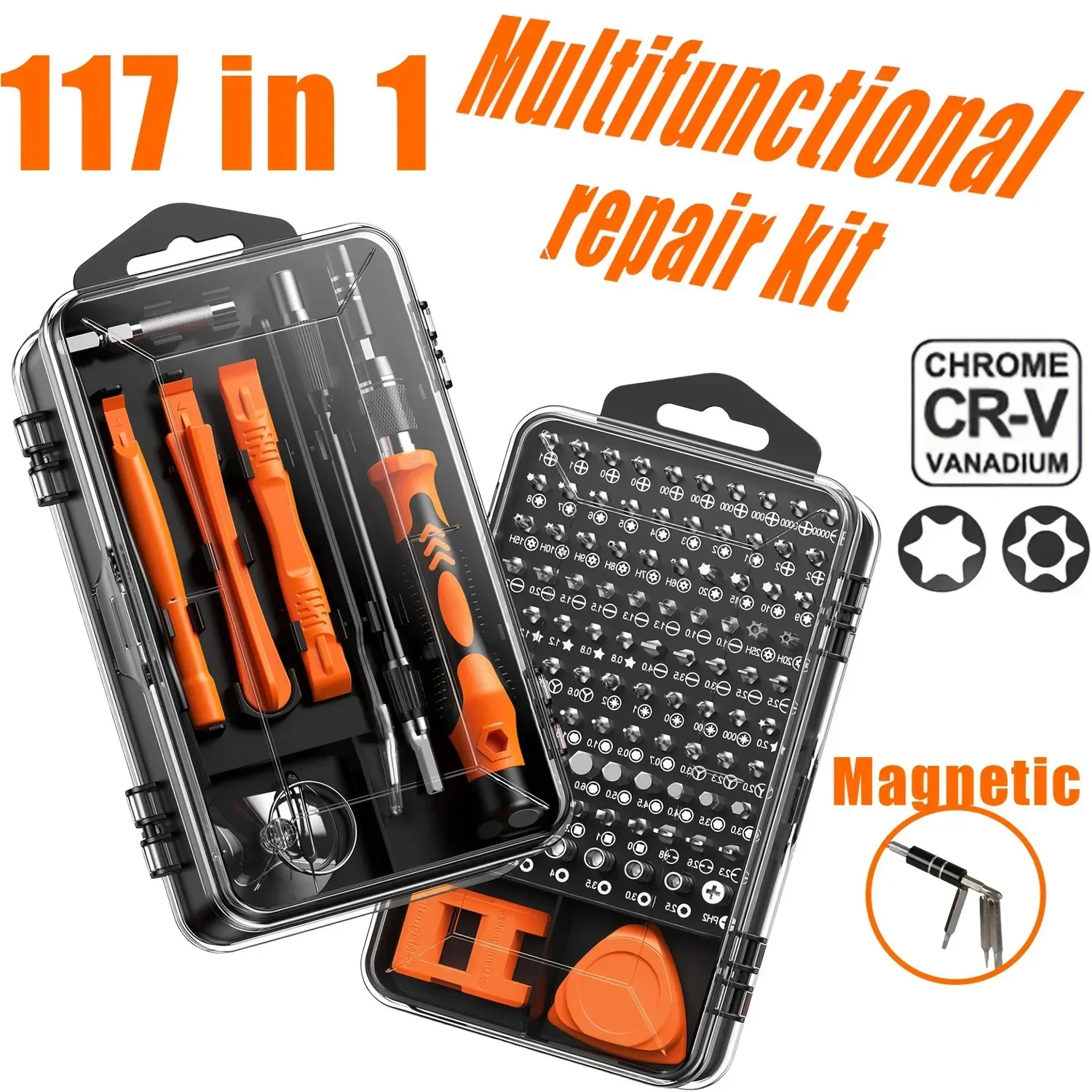 Magnetisches Präzisions-Schraubendreher-Set 115 in 1 CRV-Stahl Torx Triwing Professionelles Reparatur-Werkzeugset für Elektronik, Laptop und Handy – Detail 6