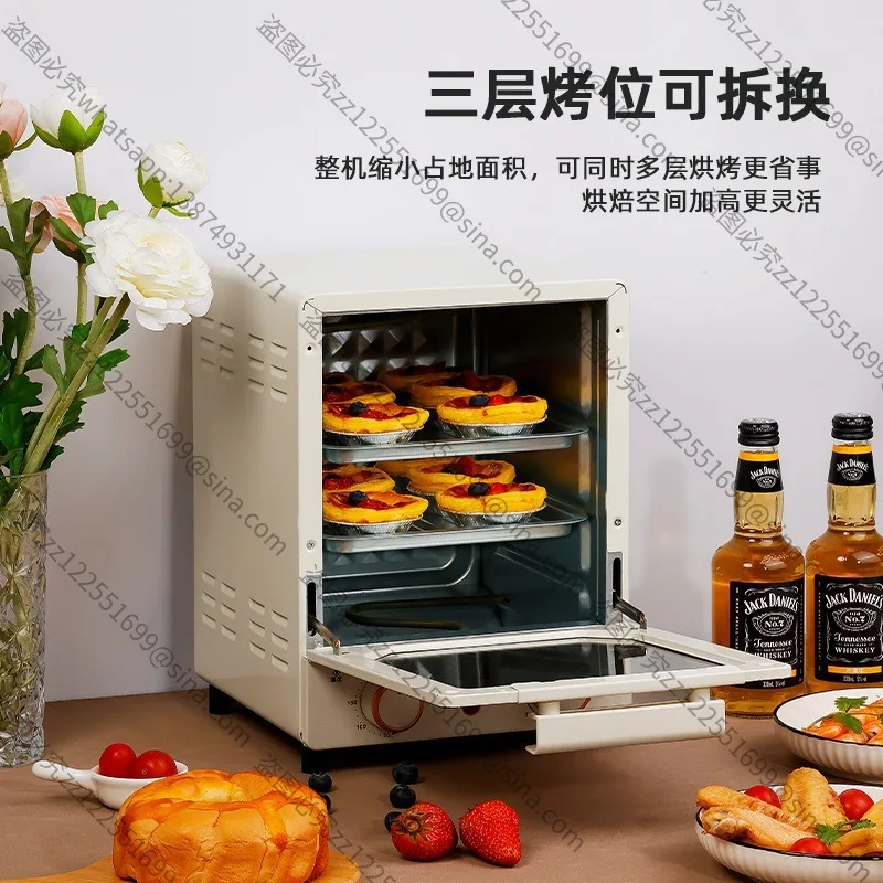 Suitable for 15L Oven Household New Multi-functional Large-capacity Vertical Three-layer Temperature Control Baking Oven