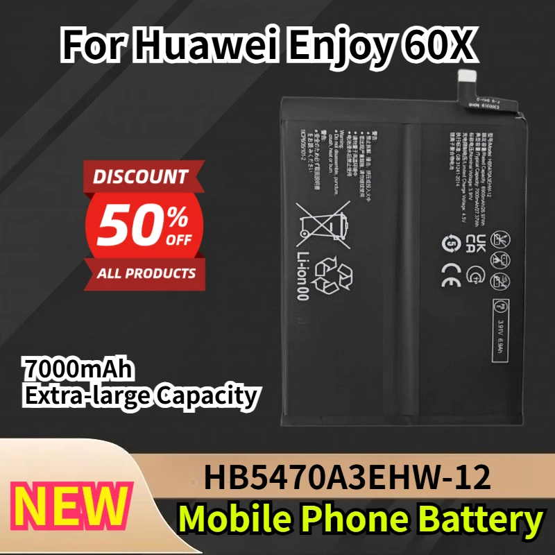 

Аккумулятор для мобильного телефона Huawei Enjoy 60X, 7000 мАч, сверхбольшой емкости, модель HB5470A3EHW-12, с инструментами для установки