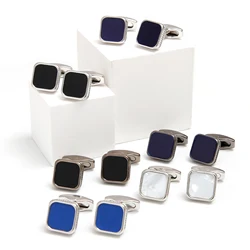 Cufflinks for Men TOMYE XK20S056 Classic Brief Fashion Square Buttons Formal Casual Dress Shirt Cuff Links Wedding Gifts