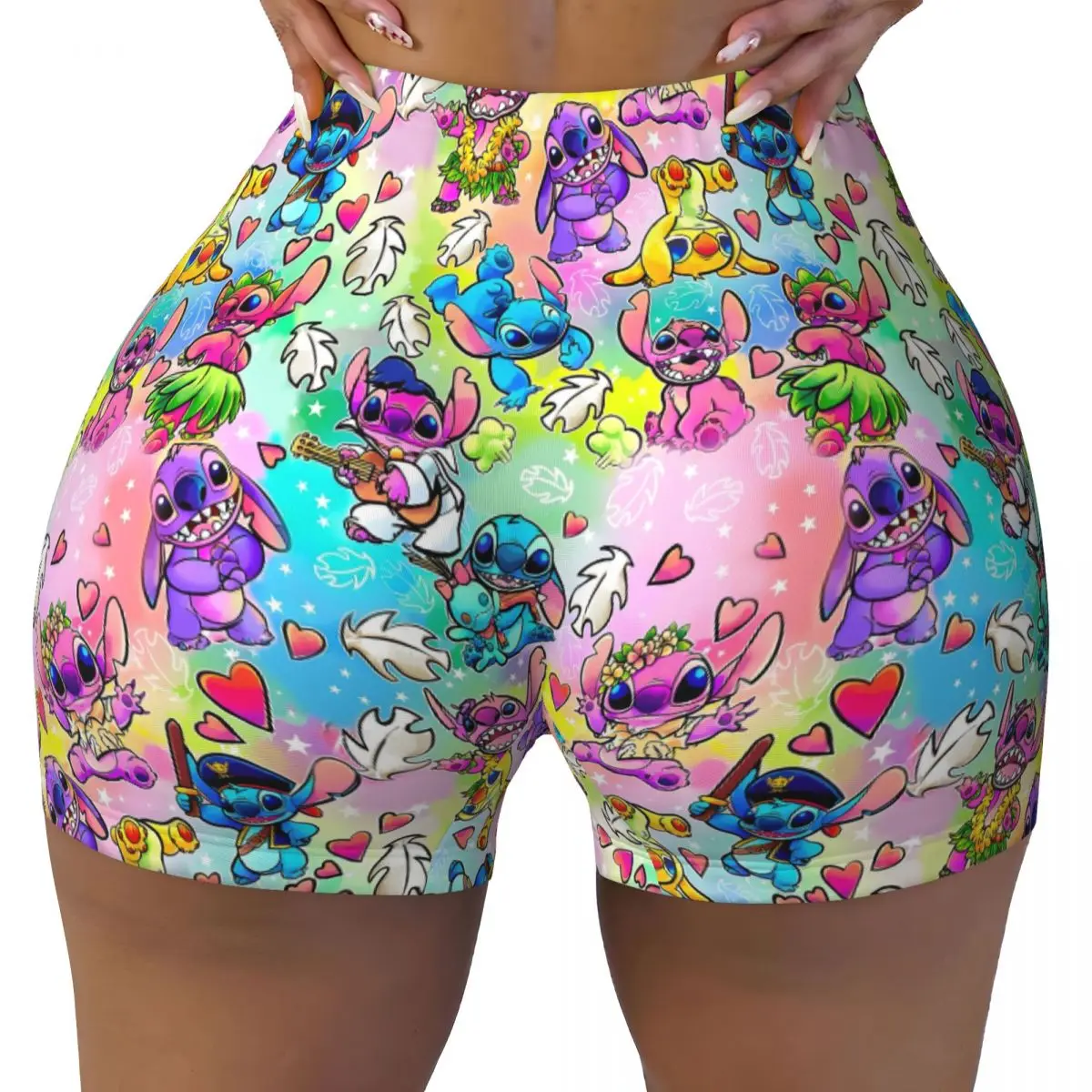 

Custom Stitch Manga Anime Workout Shorts Women Gym Running Biker Yoga Shorts