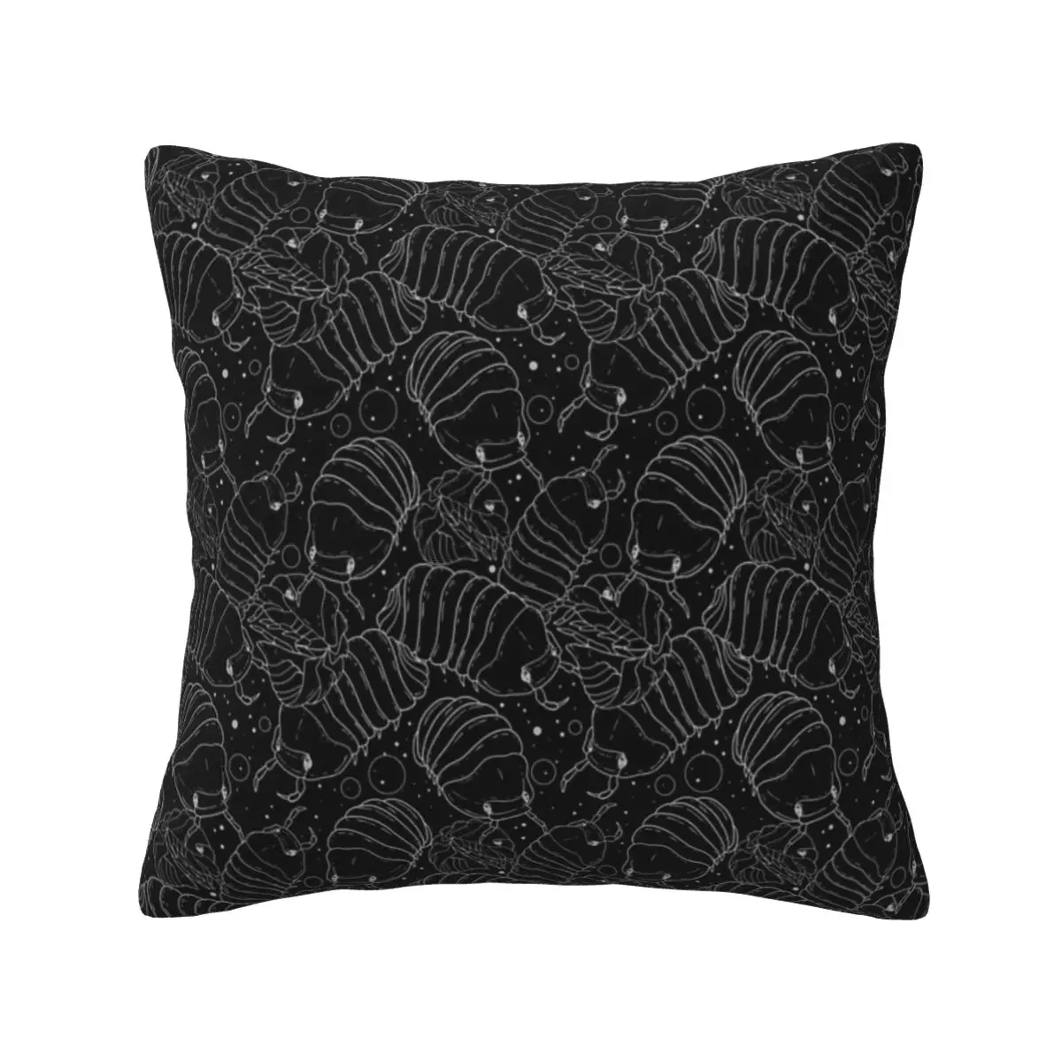 Monochrome Isopods 2 Cushion Pillow Cover Black Living Room Anime Pillow Home Decoration Accessories Customizable