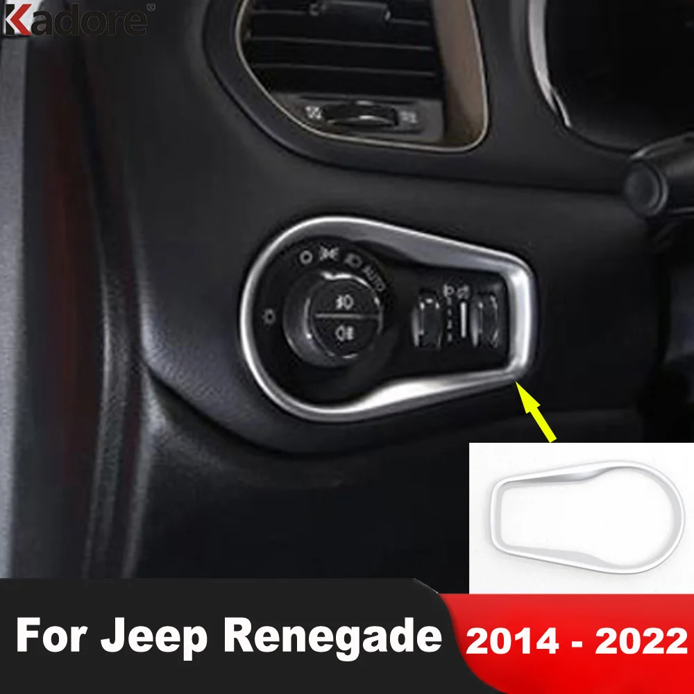 

Для Jeep Renegade 2014-2019 2020 2021 2022, матовый салон автомобиля, переключатель лампы, кнопка управления, крышка панели, аксессуары для отделки
